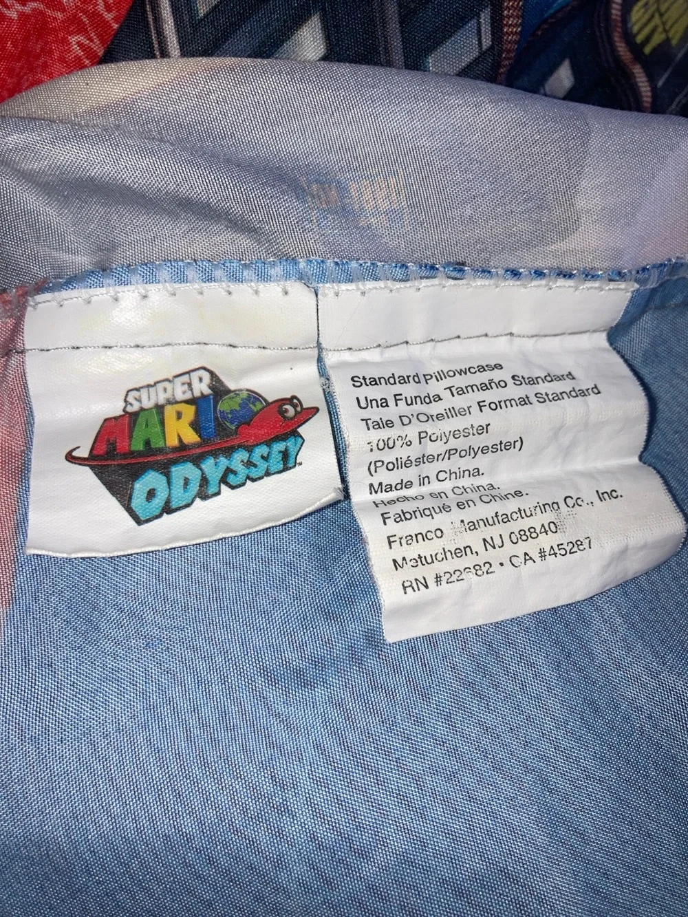NINTENDO Super Mario Odyssey Red and Blue Character Pillowcase Standard